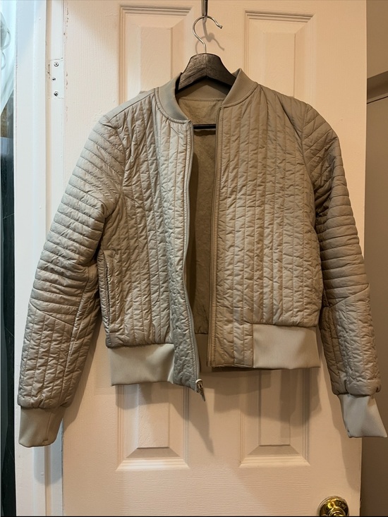 lululemon athletica Jackets & Blazers - Lululemon Reversable Quilted Bomber Jacket in Light Taupe/Green